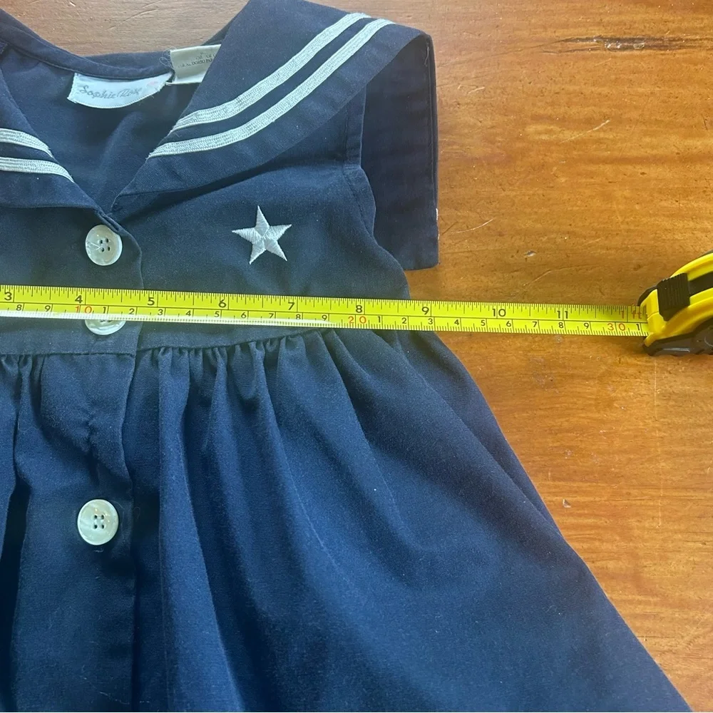 Sophie Rose Vintage Navy Sailor Dress Girls Toddler Size 2T Nautical Outfit